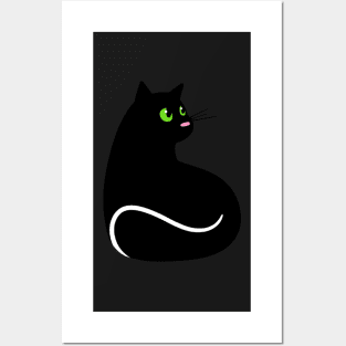 Elegant Black Cat Posters and Art